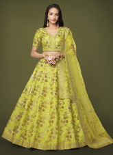 Real attractiveness Silk Lehenga Choli in Neon Green
